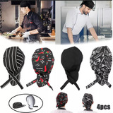 Gorros Cofia Para Chef, Cocinera, Mesero  Algodón 4 Pack