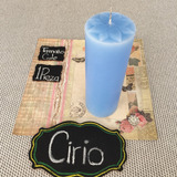 Cirio Liso - Color Azul Cielo - Grande I 1 Pieza