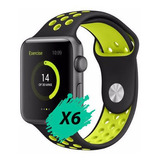 Pack 6 Correa Para Applewatch Dep Negro Volt 42/44/45mm