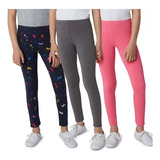 Set 3 Leggins Niña Talla M 10 A 12 Años Premium