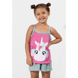 Pijama Infantil Rcl Modas Estampa Unicórnio Baby Doll Verão