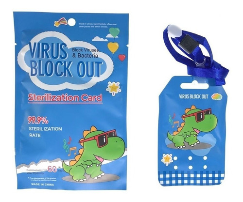 Tarjeta Sanitizante Infantil Virus Blockout Niños 60dias 4pz