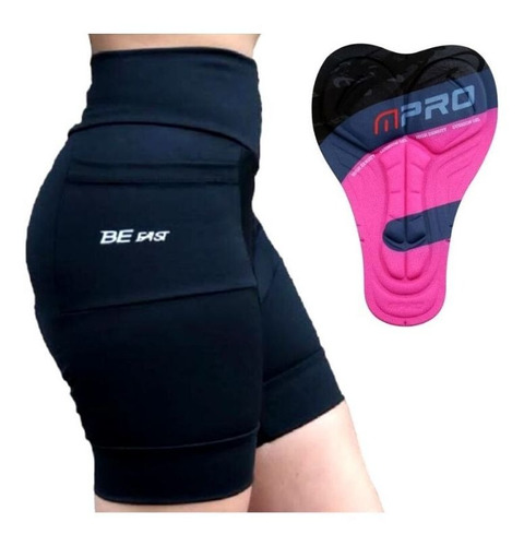 Bermuda Ciclista Feminina Short Ciclismo Forro De Gel Bolso