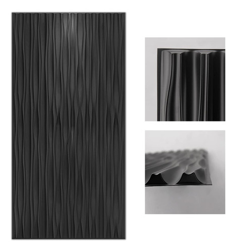 Art3d Paneles De Pared 3d De Pvc Negros Grandes Para Decora.