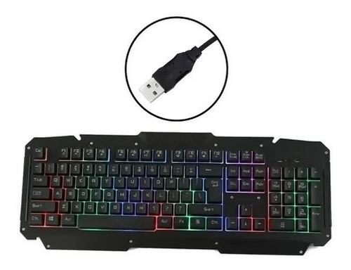 Teclado Gamer Led Retroiluminado Rgb Fijo Usb 2.0 Aluminio