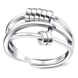 Anillo De Plata Ley 925 Antiansiedad Para Mujeres Y Hombres