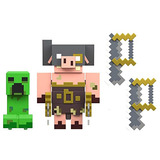 Minecraft Legends Action Figure 2-pack, Creeper Vs Piglin Br