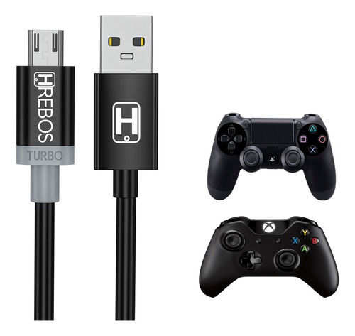 Cabo Carregador Usb Para Controle Ps4 E Xbox One 2 Metros