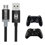 Cabo Carregador Usb Para Controle Ps4 E Xbox One 2 Metros