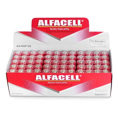 Pilha AA Alfacell LR64B Cilíndrica Zinco 1.5V Kit 60 Unidades | MercadoLivre