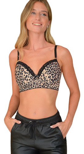 Conjunto Bustier Taza Soft Sublimado Y Puntilla Tiento 444