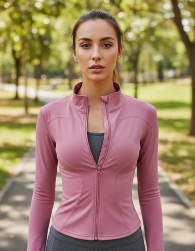 Fitness Chaqueta Yoga De Manga Larga Ajustada Para Mujer