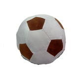 Cojín Balón De Futbol De Peluche Blanco Y Café