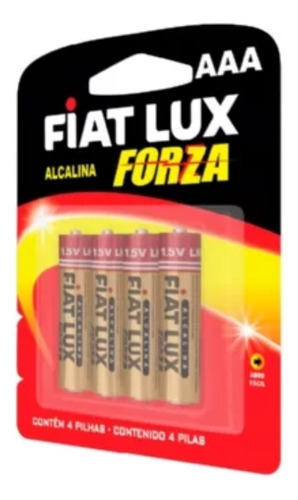 Pilha Palito Aaa Alcalina Forza Fiat Lux Embalagem 4 Unidade