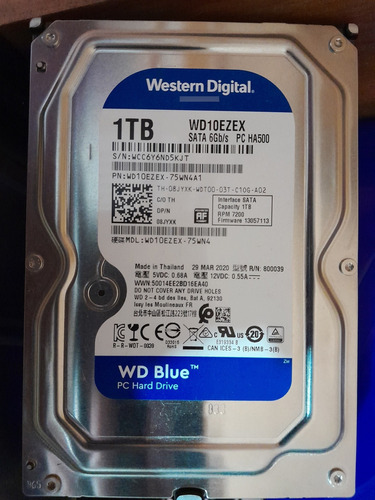 Disco Duro Interno Western Digital  Wd10ezex 1tb Plateado