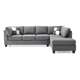 Sala Valentina Suede Gris Izquierda Sala Sofa Sillon Mueble