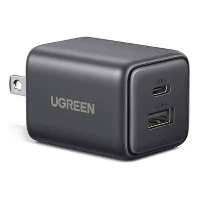 Cargador De Pared Ugreen 20w Gan Tipo C Y Usb Rapido Negro | Envío gratis