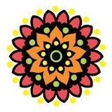 Sticker Vinilo Decorativo Mandala  Color 25cm X 24cm