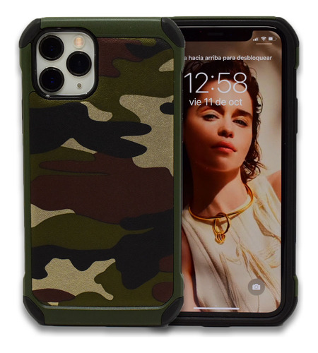 Funda Para iPhone Camuflaje Verde Uso Rudo Anti-shock Milita