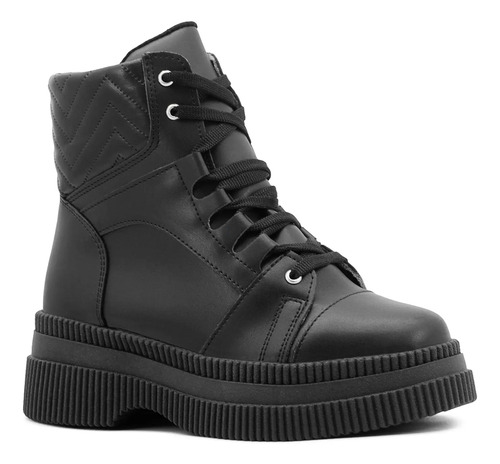 Bota Para Mujer Moda Suela Alta Chunky Plataforma Negra