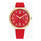Reloj Tommy Hilfiger 1782561 Rojo Silicona Para Mujer