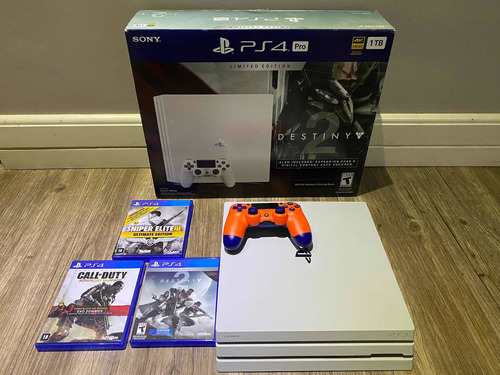 Ps4 4k Branco Hd 2tb - Destiny Limited Edition