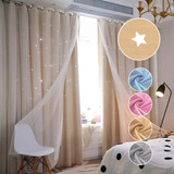 Cortinas Blackout Con Estrellas De 132x240 Cm P/niños 2 Pzs.