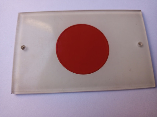 Insignia Bandera Japon De Acrilico Accesorio De Epoca Foto 2