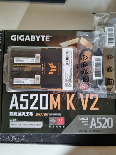 Kit Ryzen Am4 Placa Mãe Gigabyte A520m + 16gb Ddr4 @3200 499