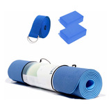 Combo Yoga Kit Mat Tpe Bloques Cinturon Discos Entrenamiento