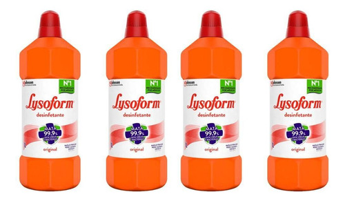 04 Desinfetante Limpeza Bruta Lysoform Uso Geral 1l