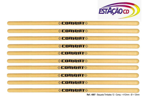 5 Pares Baquetas P/ Timbales 12mm Combat - Spanking 4087