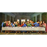 Quadro Santa Ceia Vintage Jesus Cristo 100x50cm Tela Canvas Cor Outro