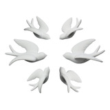 Mormeii 6pc Figuras De Cerámica Blanca Pájaros Arte De La Pa