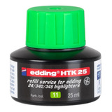 Tinta Recarga Marcador Resaltador Edding Htk 25 Capilaridad Color Verde Claro