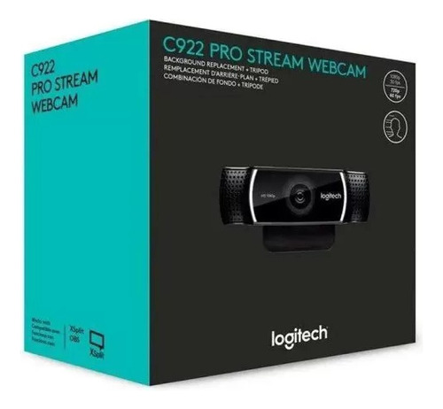 Webcam Full Hd Pro Stream Microfone Embutido C922 Logitech