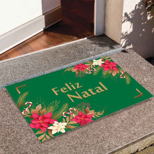 Capacho Natal Tapete 60x40 Decorativo De Porta Envio Hoje