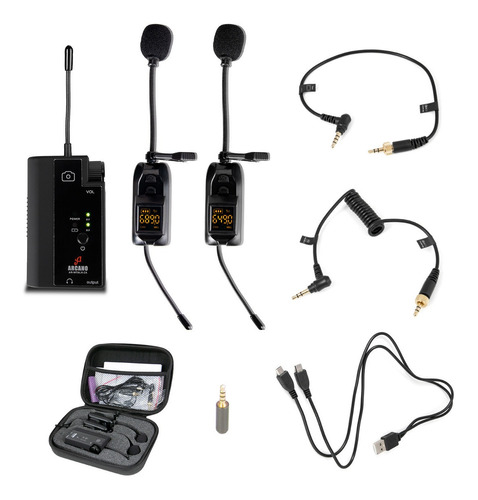 Kit 25 Microfones Sem Fio Arcano Ar-wtalk-2a P/ Câmeras