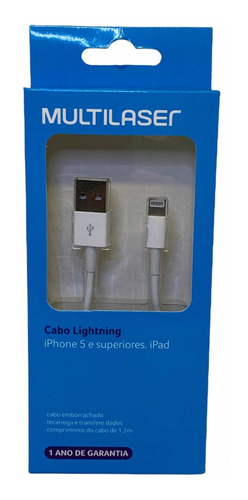 Cabo Compativel iPhone Dados iPad iPod Lighting 8 Pinos