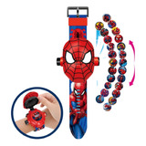 Reloj Proyector 24 Imagenes Spiderman Iron Man Kitty Kuromi 