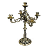 Candelabro Castiçal 5 Vela Menorah 36cm Bronze Decoração Par