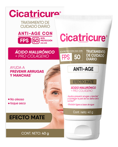 Cicatricure Crema Antiedad Fps 50 Efecto Mate 40 G