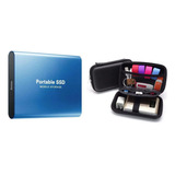 Disco Duro Externo 4tb Ssd Portátil Usb 3.1 Tipo C, Azul