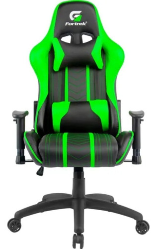 Cadeira Gamer Ergonômica Preta/verde  Inclinável Fortrek