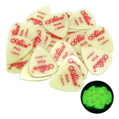 Set 12 Plumillas Puas P/ Guitarra Brilla En Oscuridad Paq