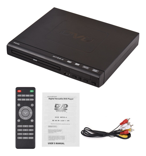 Leitor De Dvd Cd Disc Control Home Dvd-225 Output Player Dvd