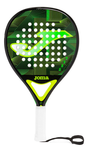 Paleta De Padel Joma Open 2024 Color Negro Con Verde Flúor Marco De Carbono Caras De Fibra De Vidrio Pala Paddle Eva Soft Forma Lágrima