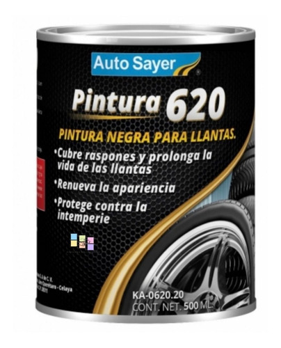 Pintur Para Llantas Automotriz Negra Revitalizadora 500ml