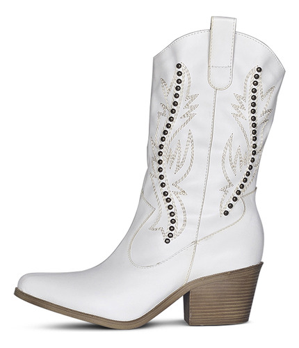 Bota Texana Cano Curto Branco