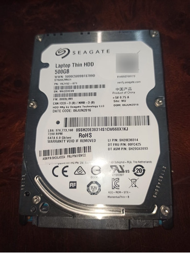 Disco Duro Seagate 500 Gb Stl500lm021